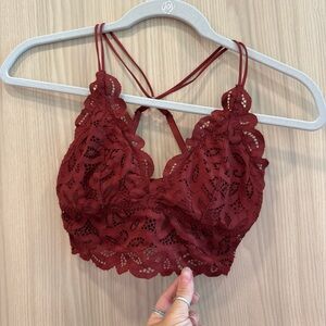 Abercrombie & Fitch Lace Bralette in Burgundy